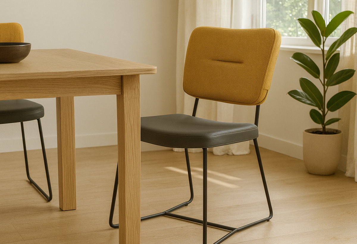 Απεικονίζεται η καρέκλα σε μια τραπεζαρία.